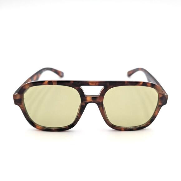 Aire Unisex Whirlpool Aviator Sunglasses Dark Tort Frame/Khaki Tint One Size - Picture 1 of 7